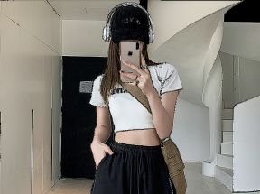 高腰休闲运动五分裤女夏季2023年新款韩版宽松显瘦百搭条纹短裤子_婷婷家实拍女装店_女装/女士精品