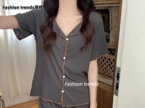 Fashion trends休闲宽松睡衣女款夏季新款短袖网红家居服套装_Fashion trends潮牌_女士内衣/男士内衣/家居服