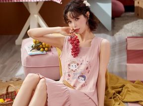 2023年夏季新款睡衣女无袖学生小个子女生可爱甜美睡裙薄款家居服_雪俐家居服_女士内衣/男士内衣/家居服