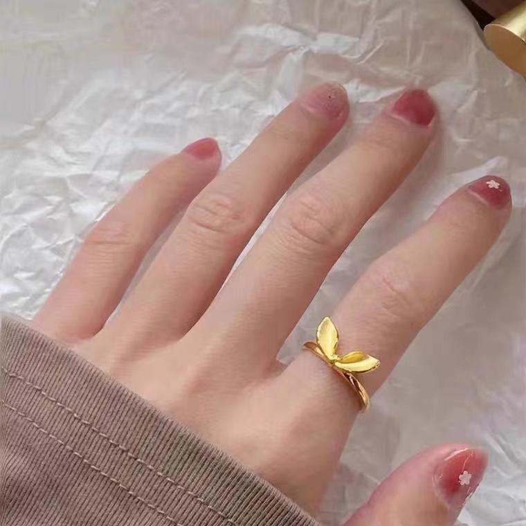 小红书爆款轻奢简约爱心链条戒指 小兔子戒指开口款送女友闺蜜ins_香港黄金1号店_珠宝/钻石/翡翠/黄金