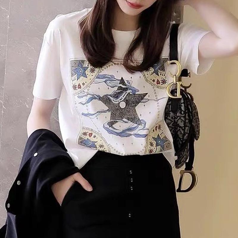 M2003年夏季新款真丝短袖T恤百搭印花潮流休闲时尚经典_衣 衫 布 丁_女装/女士精品