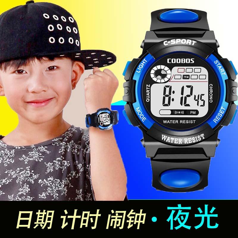 儿童手表男孩女孩防水夜光计时运动男童初中小学生手表考试电子表_聚优名城_手表
