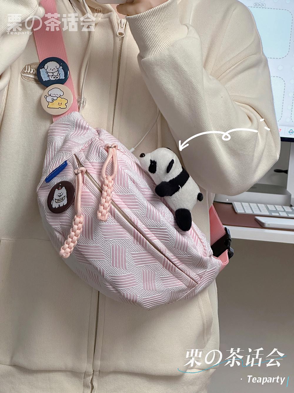 简约休闲ins风包包女 小清新森系斜挎包运动胸包小众学生百搭腰包_栗の茶话会Teaparty 每周五上新_箱包皮具/热销女包/男包