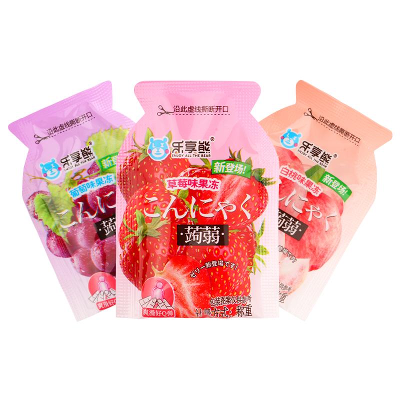 【官补到手1元】乐享熊蒟蒻果味果冻10袋 乐享熊蒟蒻果味果冻0脂低卡白桃葡萄草莓多口味混合装休闲零食_农夫干果_零食/坚果/特产 零食_坚果_特产